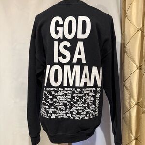Ariana Grande's "God is a Woman" Sweatshirt with Graphic Print, Sz M - Black
